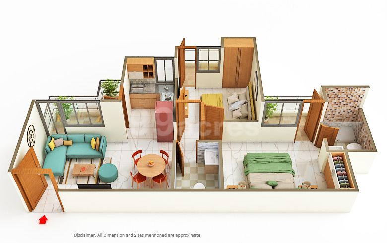 2BHK KVD Wind Park floor plan